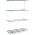 Nexel 4 Tier Wire Shelving Add-On Unit, Stainless Steel, 60W x 14D x 54H A14605S
